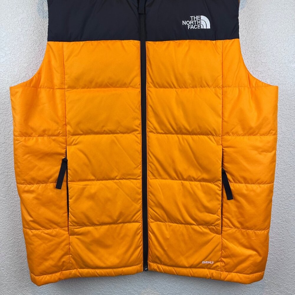 The North Face Orange Black Puffer Vest Mens M Zip Outdoor Gorpcore - Picture 6 of 12
